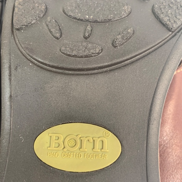 Born Criss Cross Leather Platform Wedge Sandal Womens 8M Brown Open Toe Slip On - Picture 12 of 13